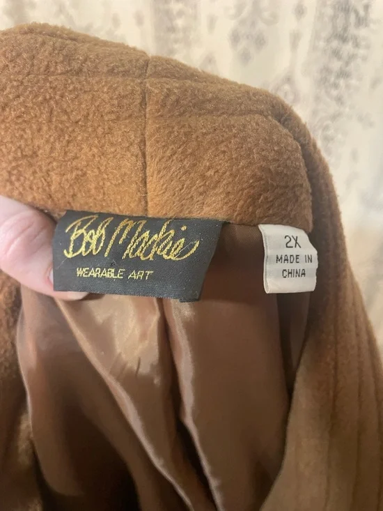 Bob Mackie: wearable art Embroidered Brown Suede Button-Front Jacket - Picture 8 of 8